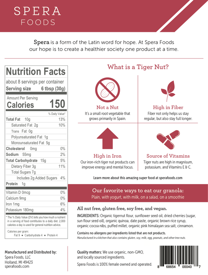 Spera Foods - Wholesale Granola - Chocolate Cherry1