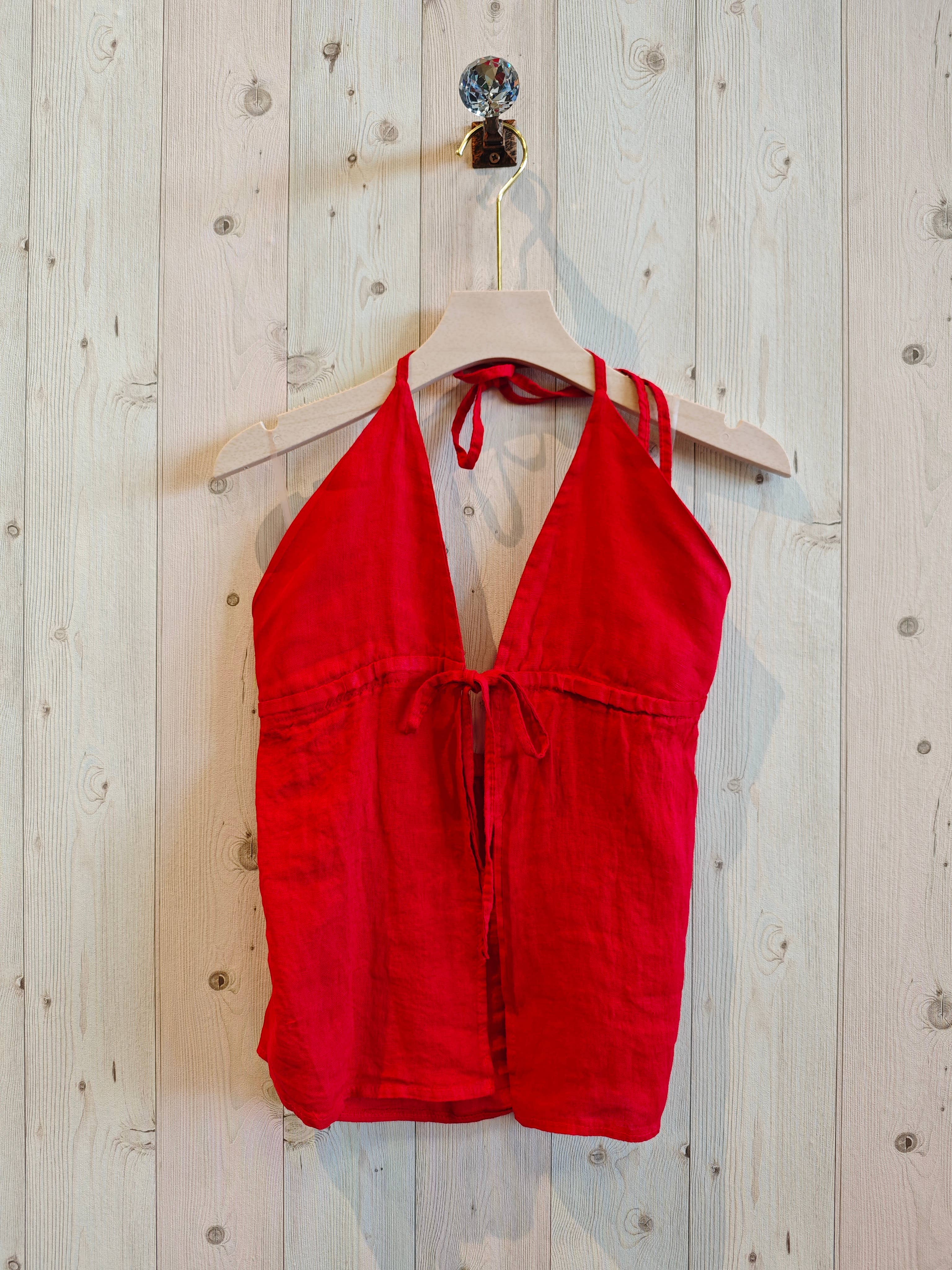 Linen & More - Vente Caraco – femme - T-shirt à bretelles ouvertes 100 % lin REF 2152214