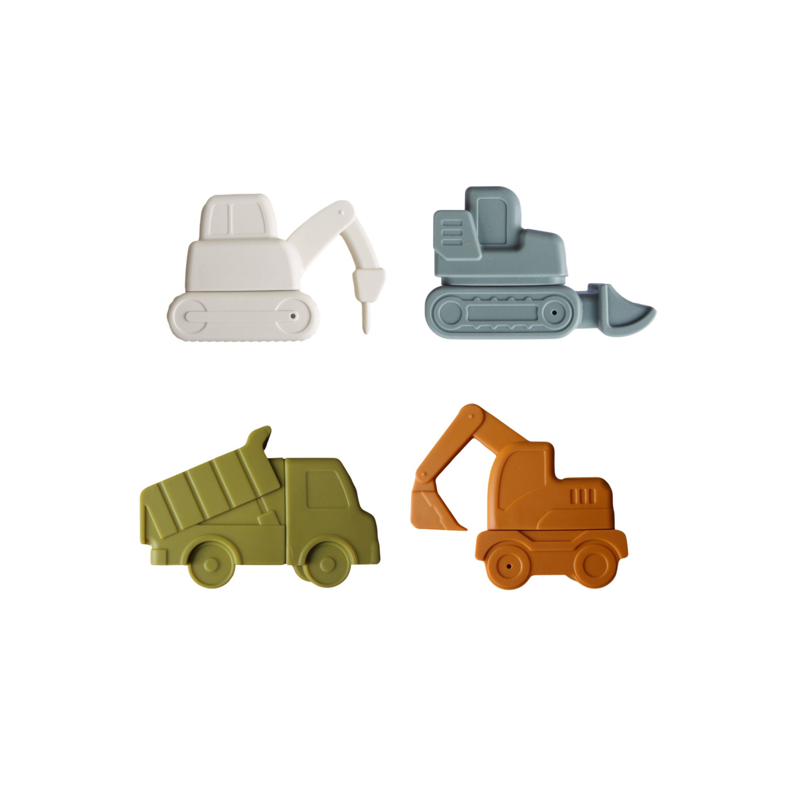 Marlowe & Co - Wholesale Bath Toy - Baby - Construction Vehicle Mold Free Silicone Bath Toy Set 2