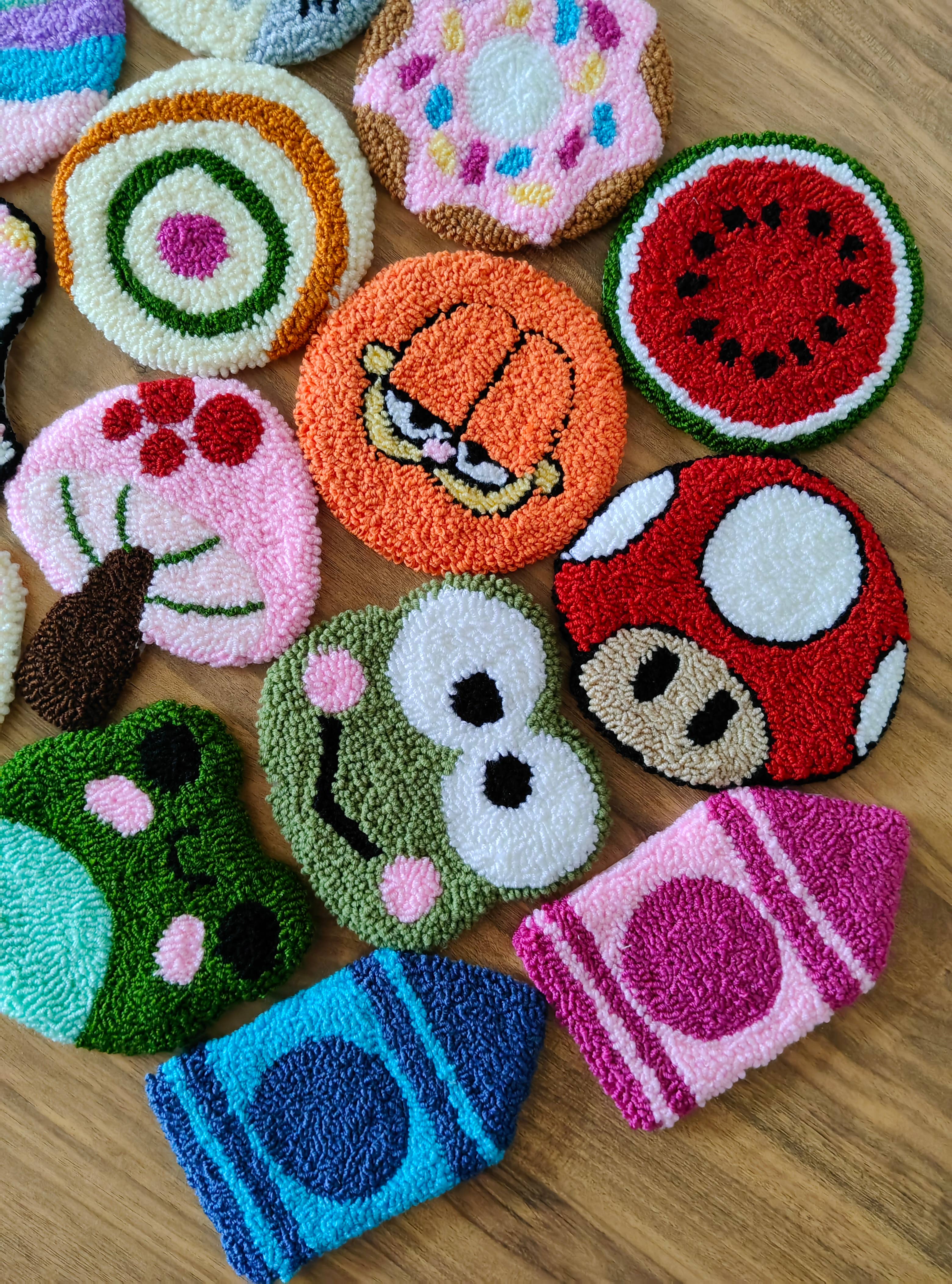 despinacrafting - Vendita all'ingrosso Sottobicchiere - Sottobicchieri Punch Needle fatti a mano, portatazze per caffè, accessori da tavola10