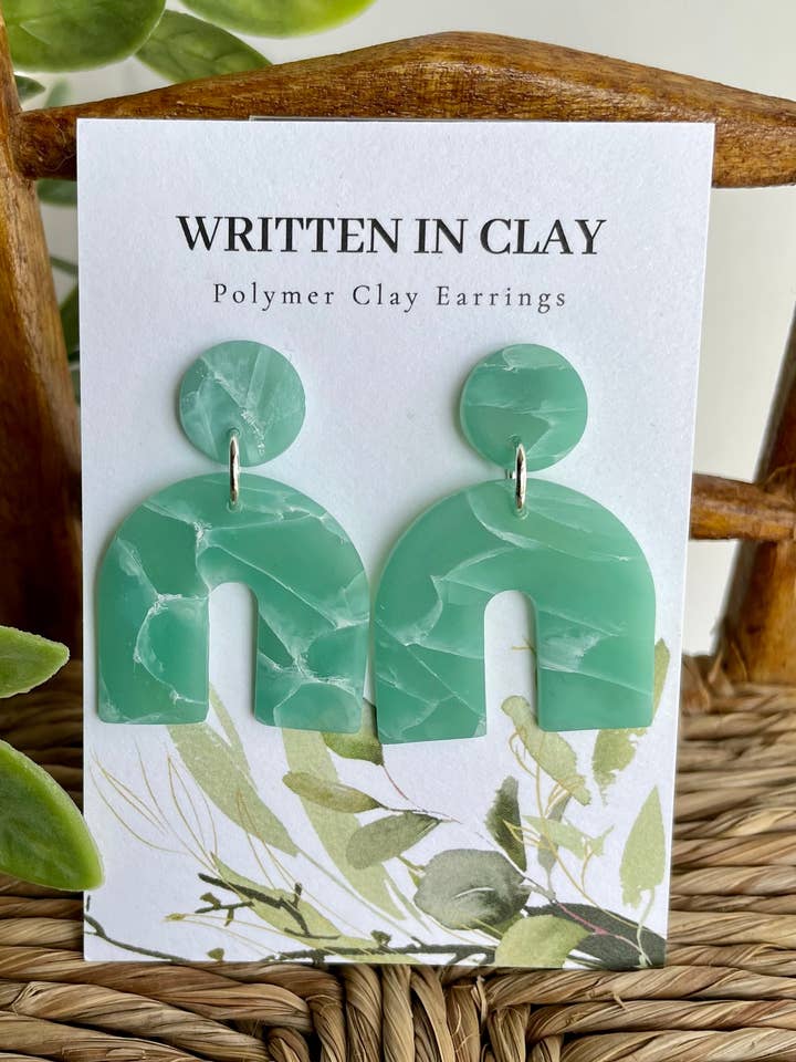 Translucent Ocean Wave Arch Dangles for wholesale by Written In Clay