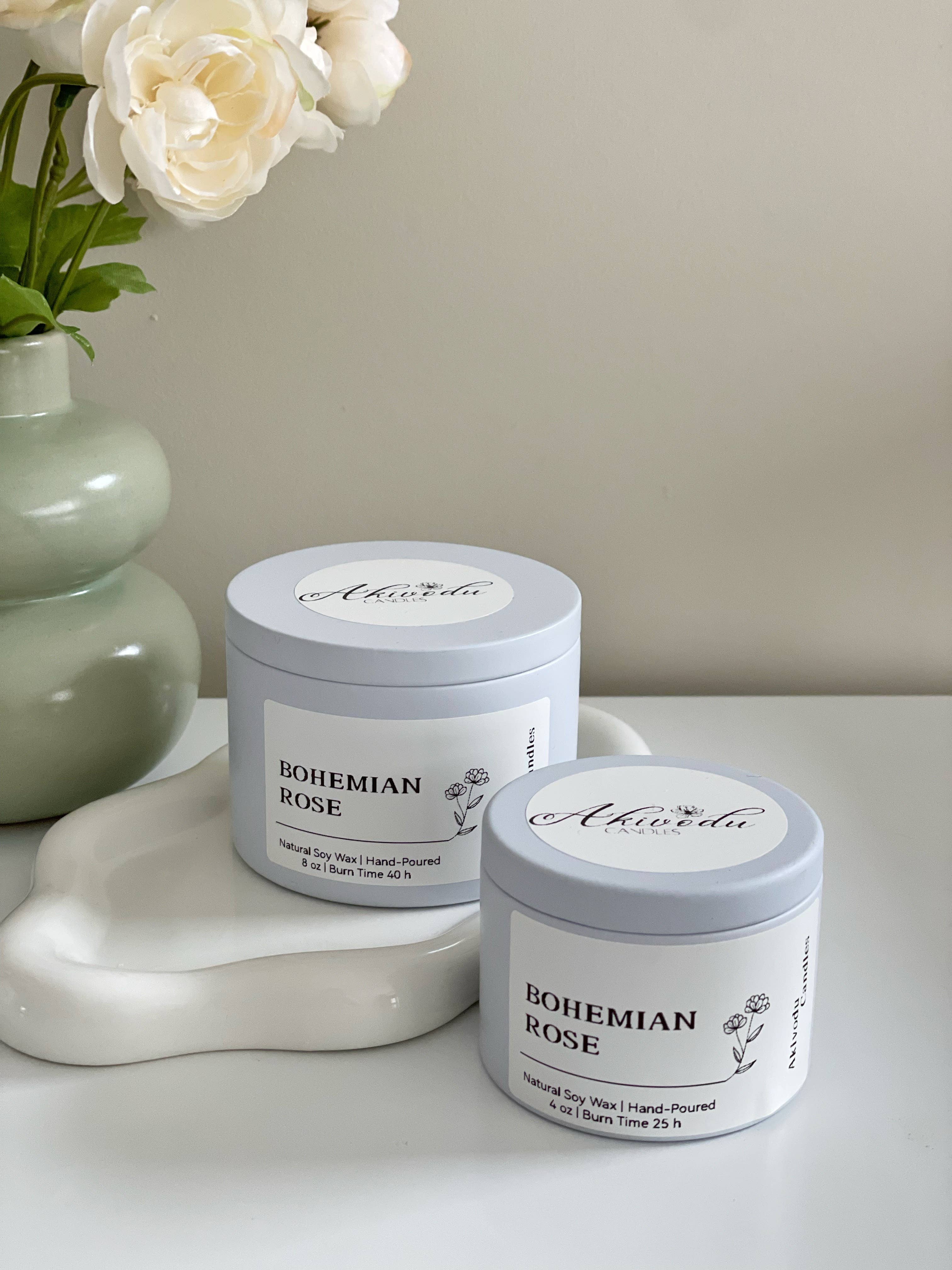 Akivodu Candles - Vendita all'ingrosso Candele regalo - Candela Bohemian Rose 8 oz - Profumazioni Multiple7