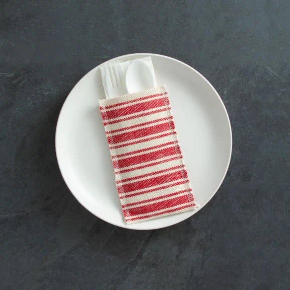 Cotton Stripe Red - Set of 8 for wholesale by Cutlery Couture