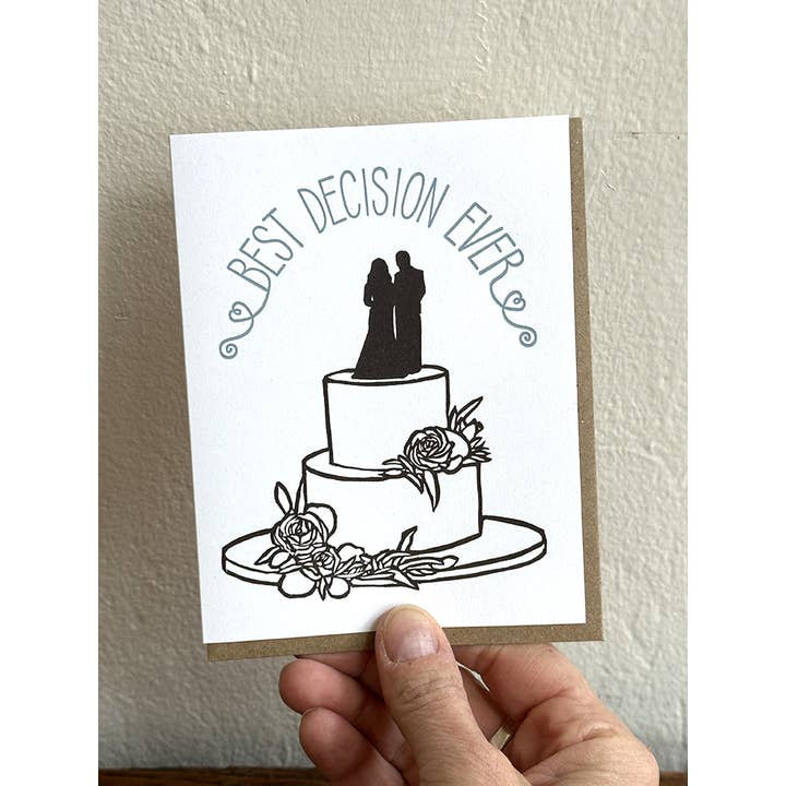 Lynn-oleum - Venta al por mayor Tarjetas de boda - Tarjeta tipográfica Best Decision Ever para novia/novio