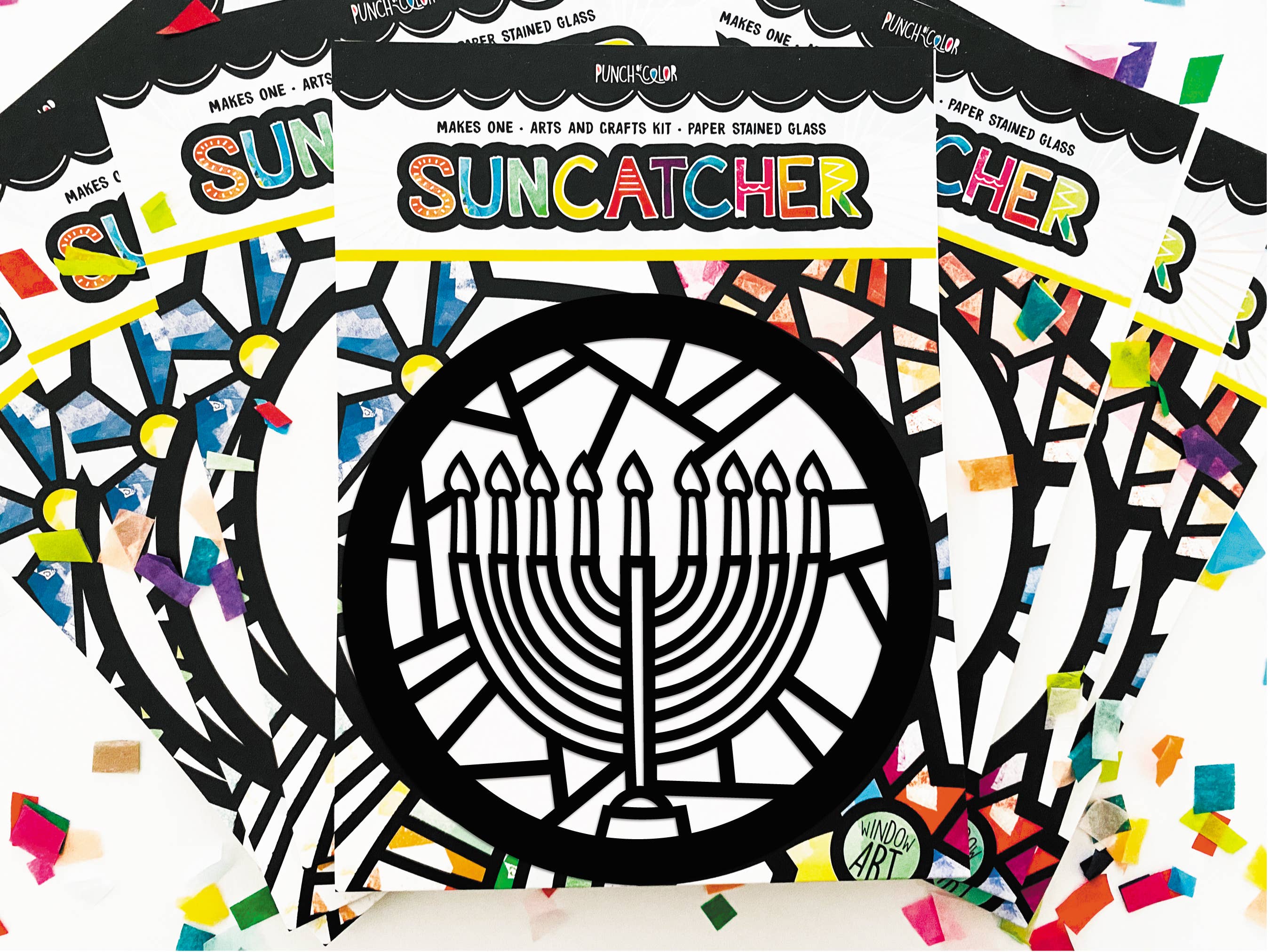 Punch of Color - Wholesale DIY Craft Kit - Kids - Menorah Suncatcher Kit5