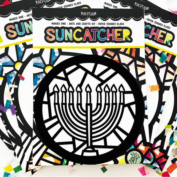 Punch of Color - Wholesale DIY Craft Kit - Kids - Menorah Suncatcher Kit5