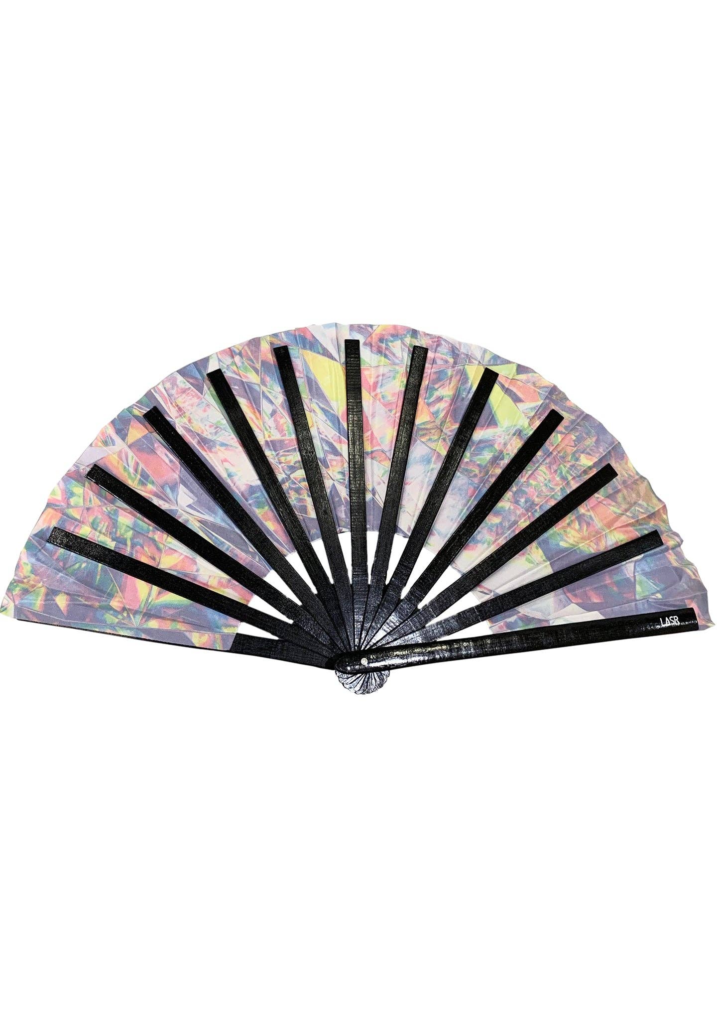 LASR - Wholesale Handheld Folding Fan - Kaleidoscope Shock Rave Fan3