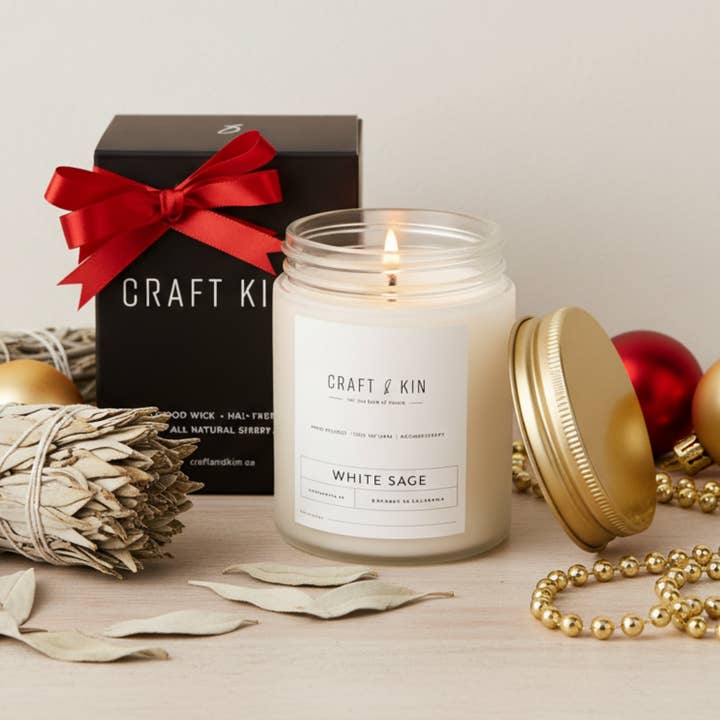 White Sage Aromatherapy Soy Scented Candle for wholesale by Craft & Kin