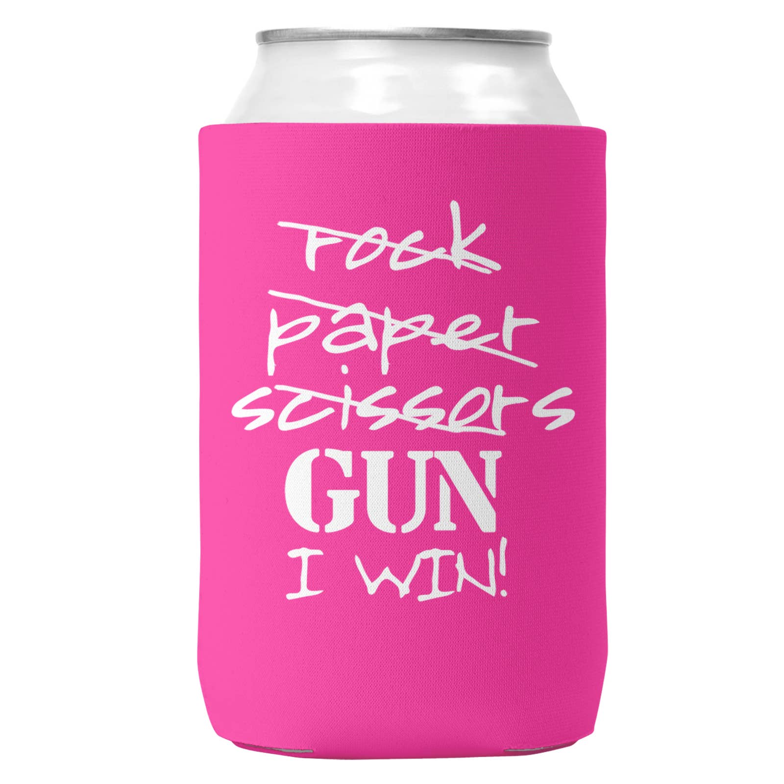Wi-Wear - Wholesale Drink Huggers & Koozies - Rock Paper Scissors Gun Can Coozie/Cooler for 12oz Cans1