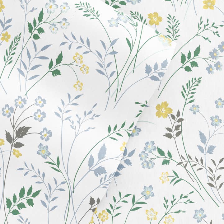 Light Blue iEnjoy Home Wildflower Pattern 4 Piece Sheet Set for wholesale on Faire