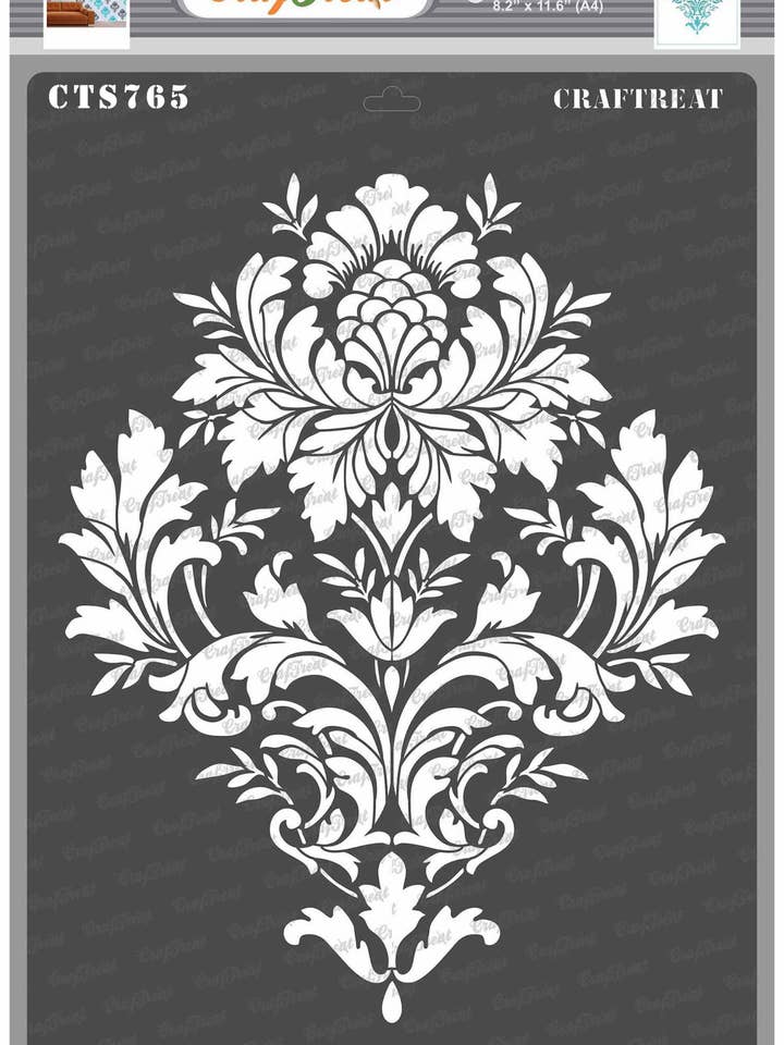 Stencil CrafTreat con motivi in broccato per dipinti con motivi damascati. 8,5 x 11 pollici per la vendita all'ingrosso da parte di CrafTreat