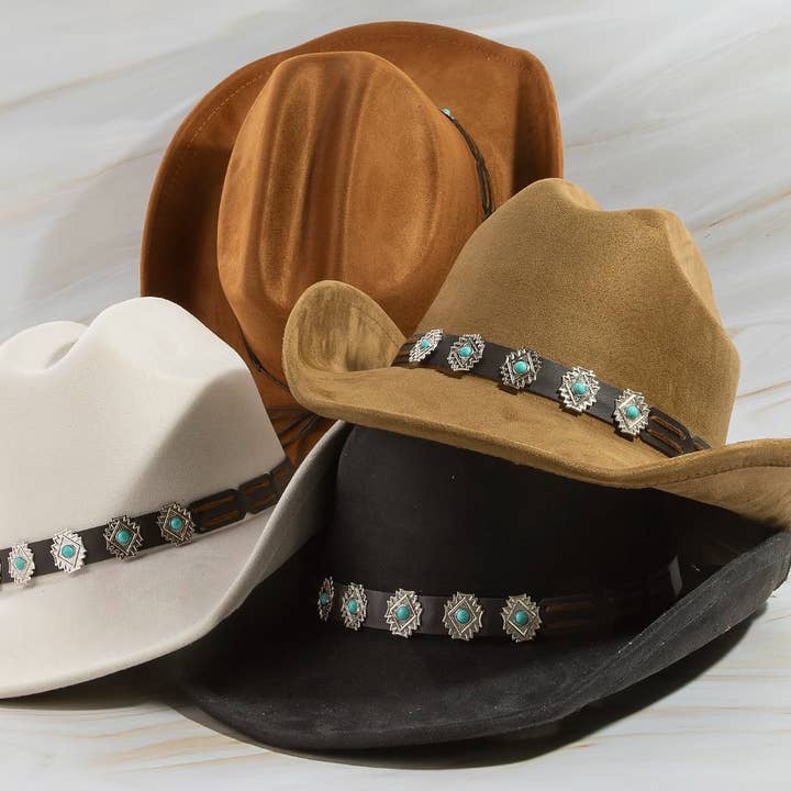 Western Concho Strap Cowboy Hat for wholesale by Collections by Fame Accessories