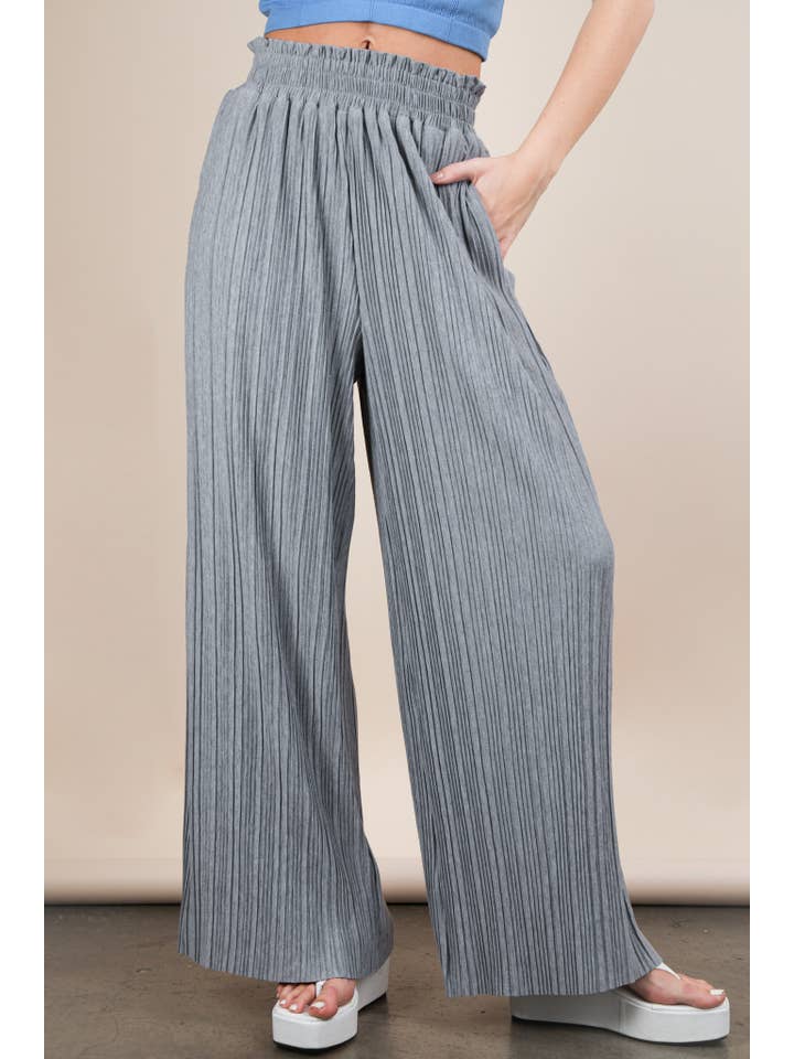 VERY J - Wholesale Pants - Women's - NP70826-Leopard Print & Solid Wide Leg Pleated Pants17