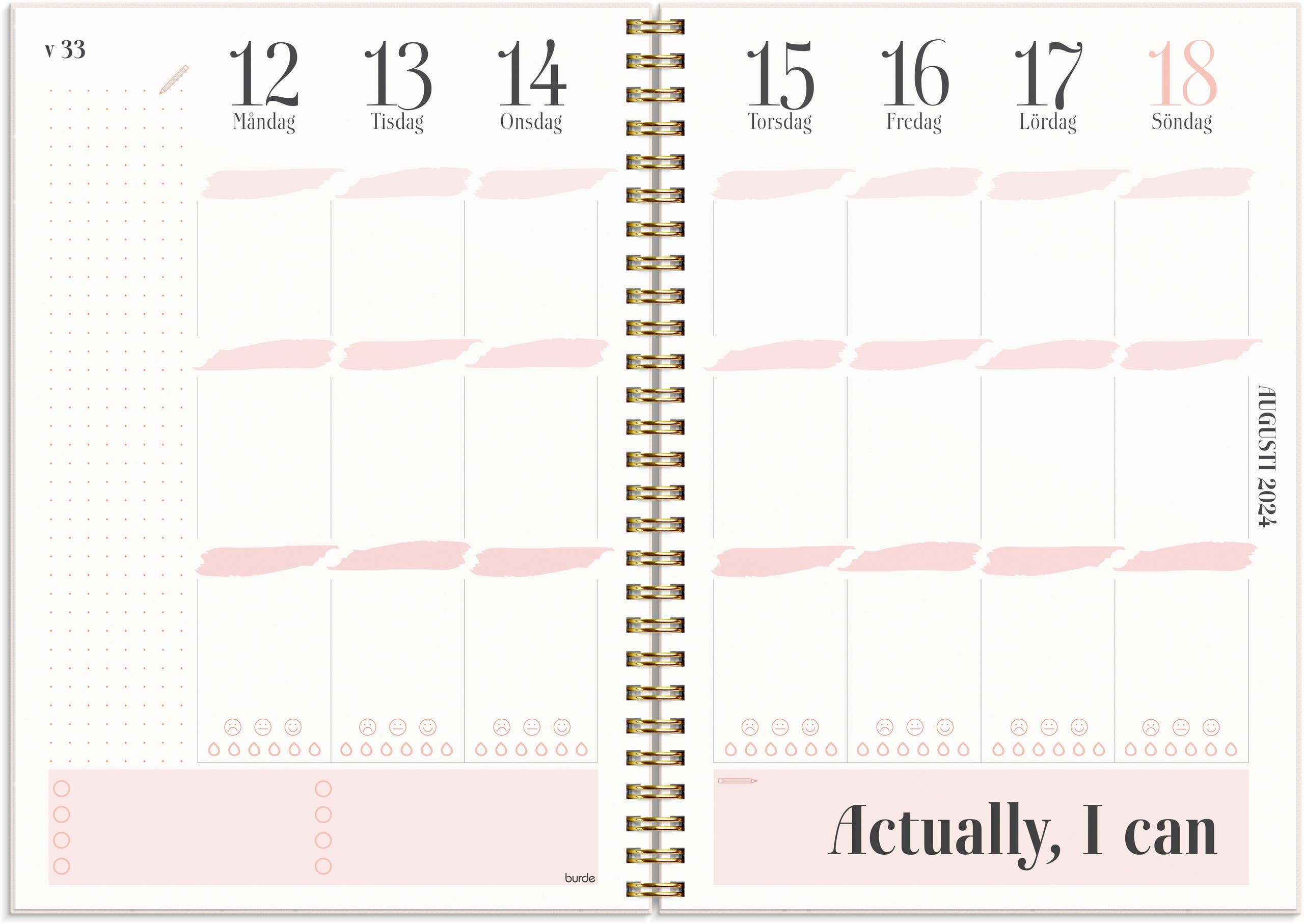 Burde Publishing AB - Wholesale Planner - Calendar 2024 Life Planner Pink A52