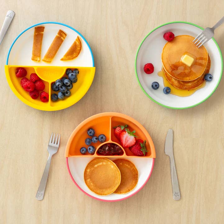 OmieLife - Wholesale Dinner Plate - Kids & Baby - NEW OmiePlate 3 Plate + 2 Dividers Single Color Kit