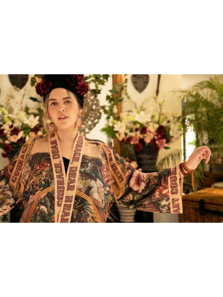 Market of Stars - Wholesale Kimono - Women's - Courage Dear Heart Pixie Duster Crop Kimono w/ Sacred Heart