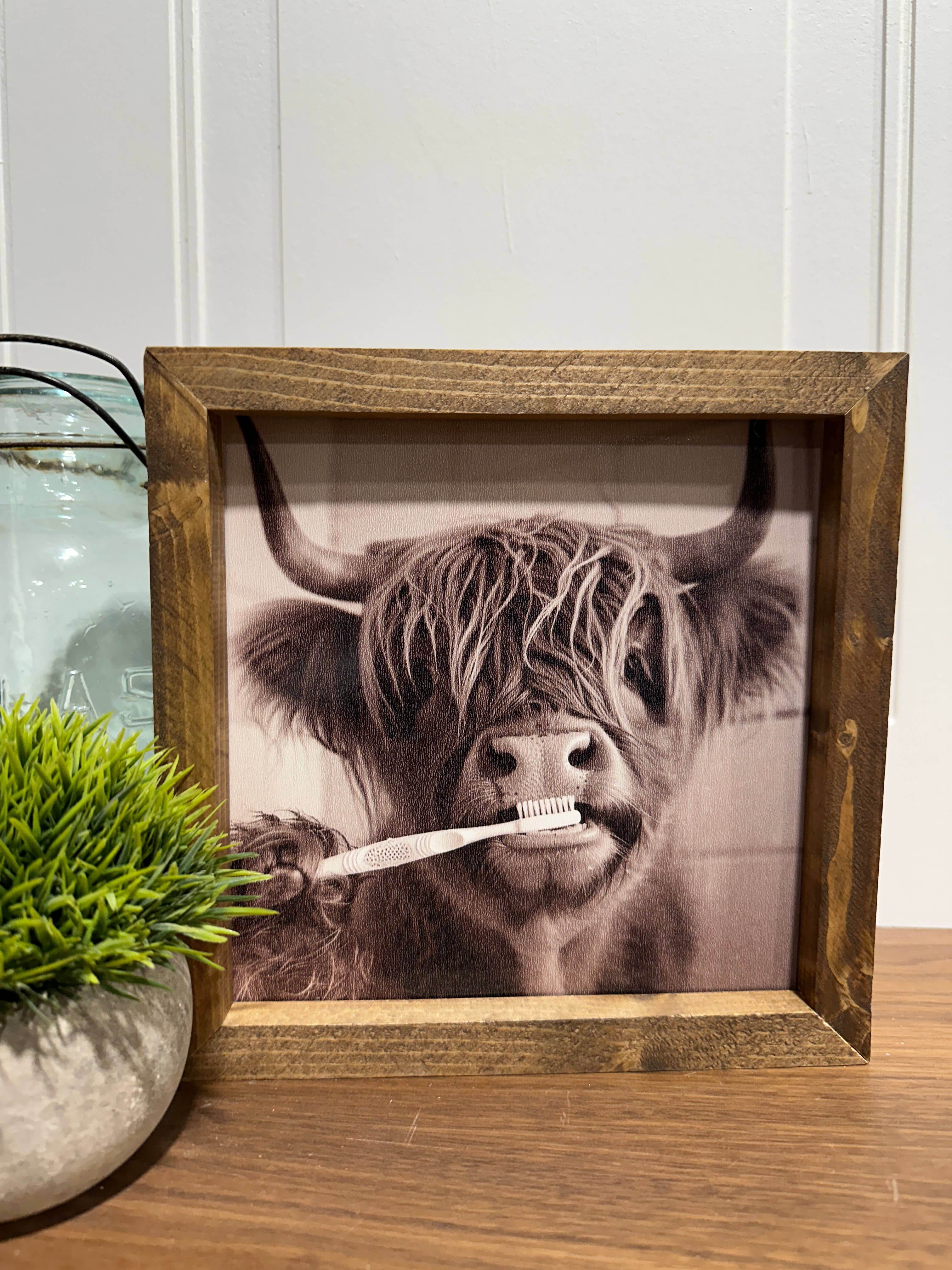 The Broken Board – Engroshandel Kunsttryk – Sjov ko børster tænder3