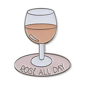 Rosé All Day Vinglas Sort Forniklet Emalje for engroshandel hos WizardPins