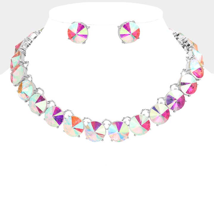 Sensibling Corp. - Wholesale Link & Chain Necklace - Round Stone Link Evening Necklace4