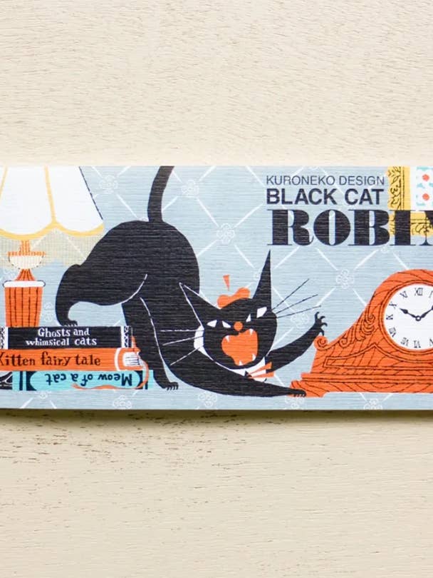 Ensemble de mini-papiers à lettres Chat Noir Japonais pour la vente par 「FUNJI」In Japan