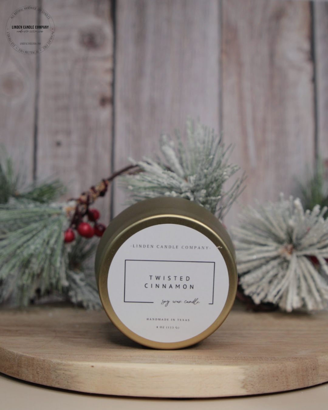 Linden Candle Company - Wholesale Travel Candles - 4oz Soy Candle Tins– Holiday Giftable Scents for Winter6