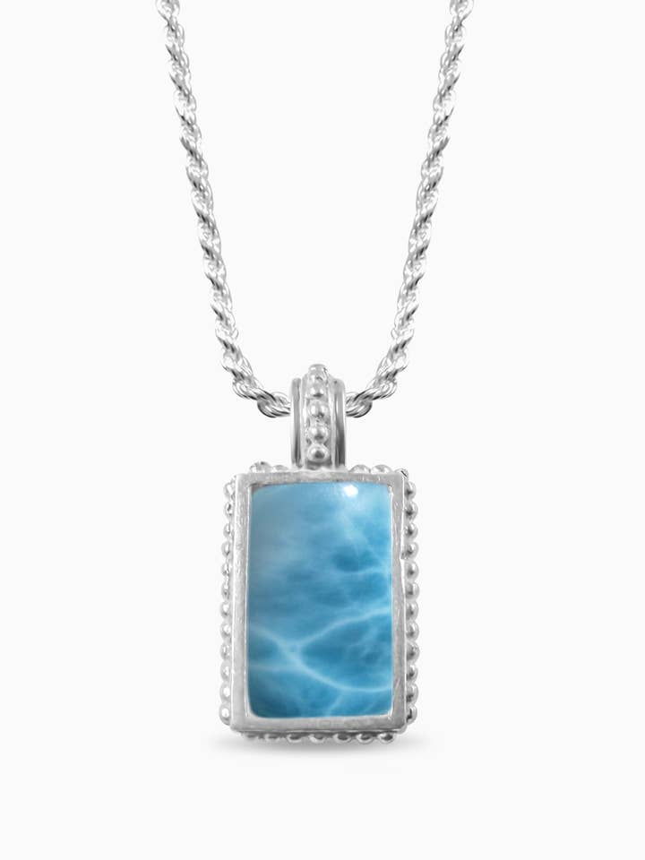 Larimar Sterling Sølv Stor Vedhæng Blå Dybde for engroshandel hos Larimar Magic