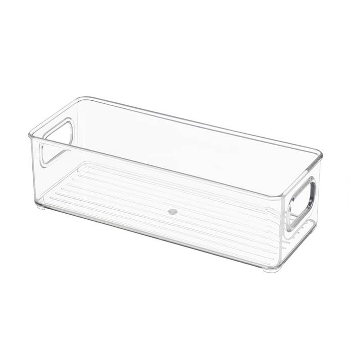 Clear Fridge & Pantry Storage Bins with Handles- 10"x4"x3" for wholesale by The Organizing Warehouse