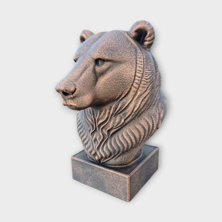 Büste einer Grizzlybär-Statue – Geschenk für Wohnkultur-Liebhaber, für ihn oder sie, handbemaltes Ornament für den Großhandel von 3DijkstraFinds
