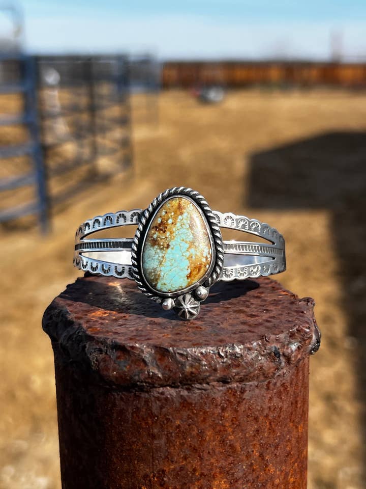 #8 Turquoise Cuff for wholesale by Cactus Rose Studios