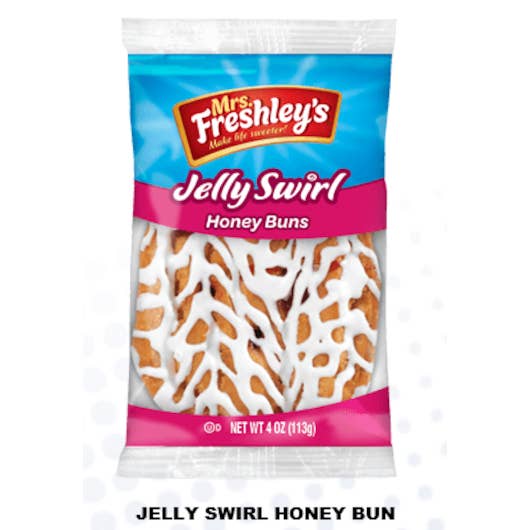 Long Island Candy Factory - Wholesale Cookie - Mrs. Freshley's Jelly Swirl Honey Bun Danish 4 oz 9 Ct