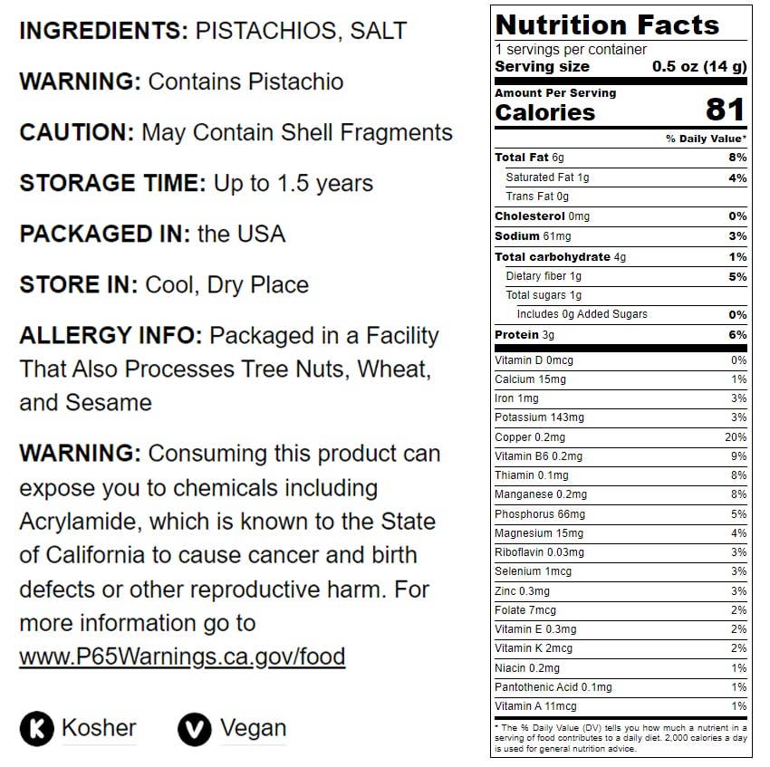 Food To Live - Wholesale Nuts - Dry Roasted Pistachios with Himalayan Salt – Vegan, Kosher2