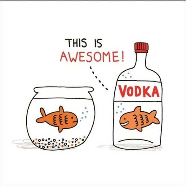 Card-Vodka Goldfish for wholesale by Vevoke