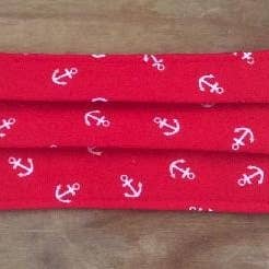 Masque facial imprimé avec ancres rouges pour la vente par The Hare And The Moon