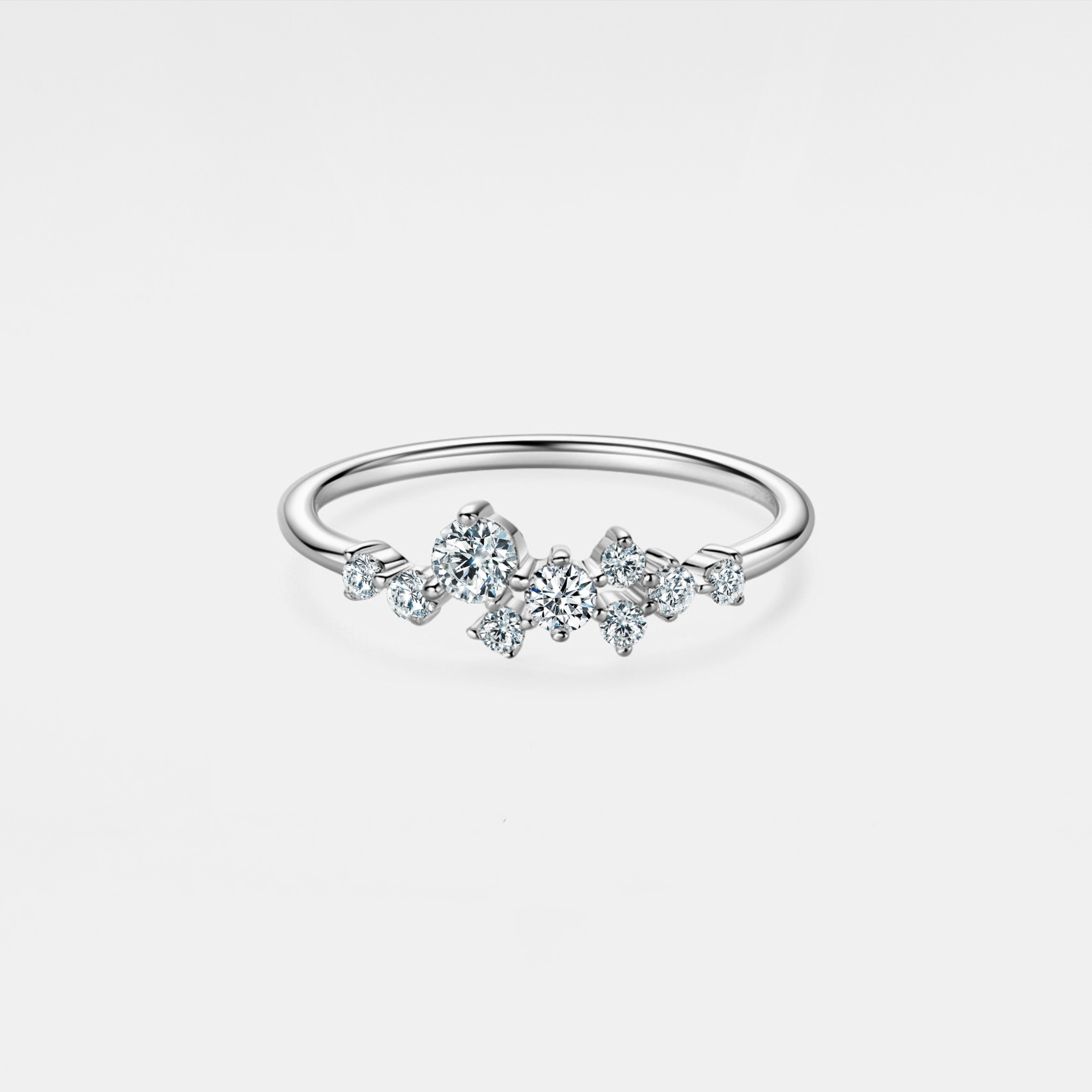 Perimade & Co. LLC - Wholesale Multi-Stone Ring - Moissanite Star Cluster Wedding Ring in 925 Sterling Silver2