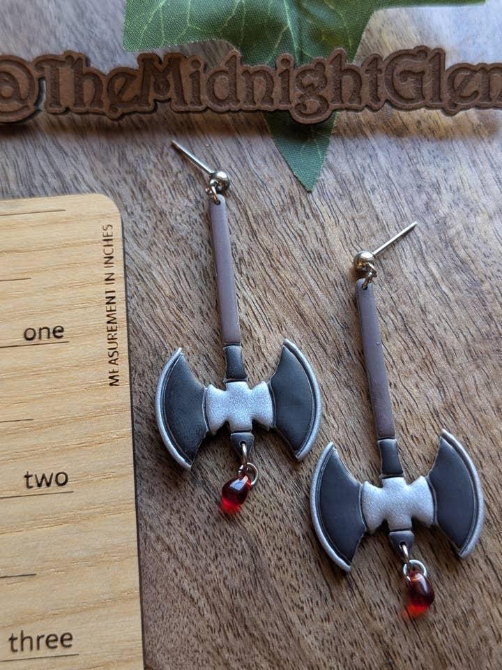 Battle-axe Dangle Earrings for wholesale by The Midnight Glen