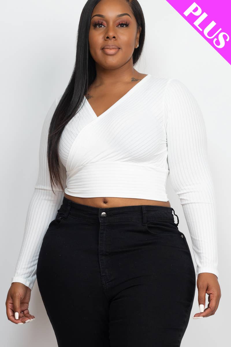 CAPELLA APPAREL - Wholesale Knit Top - Women's - Plus Wrap Front Top13