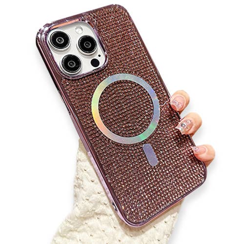 Bling Rhinestone Mag Safe Case Cover for IPhone Purple for wholesale by Bling Cases