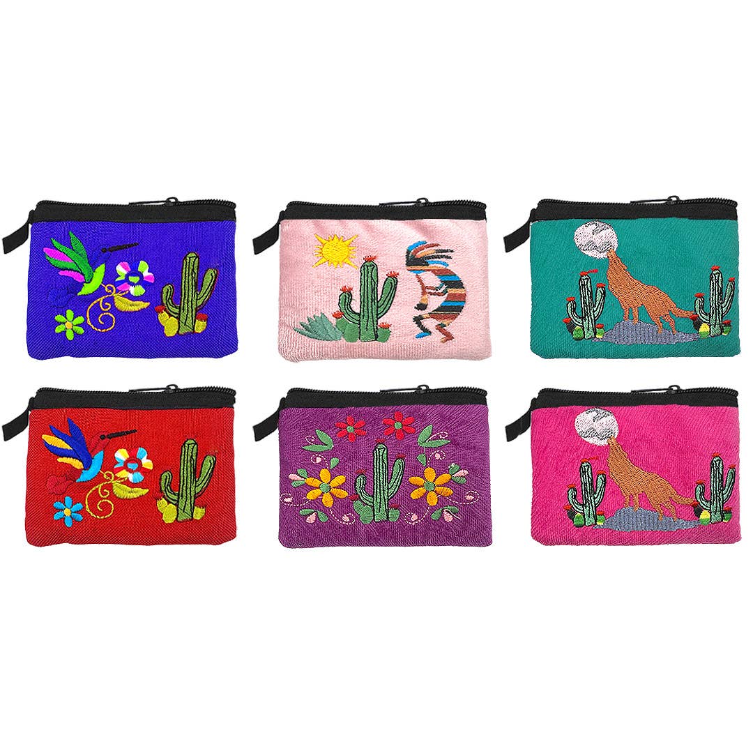 Pichincha - Wholesale Coin Purse - Women's - Embroidered Desert Cactus Ecuadorian Coin Purse Pouch0