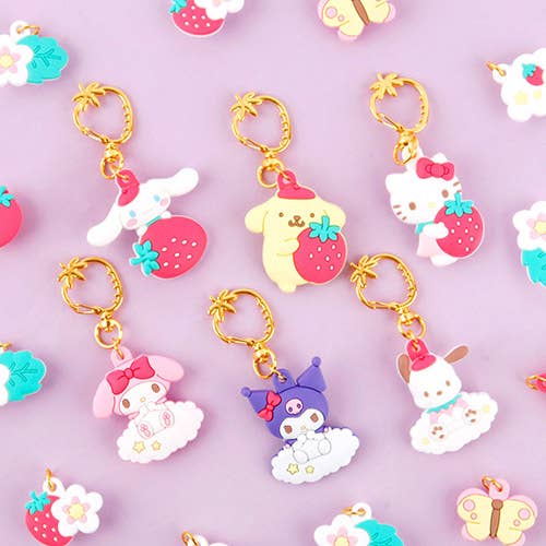 K-Wonderland - Wholesale Keychain - Unisex - Sanrio Sweet Berry Deco Kry Ring with Extra Jibbitz Charms 1