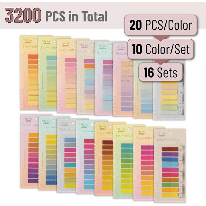 Mr. Pen - Wholesale Bookmark - Mr. Pen Sticky Tabs, 3200 Pcs