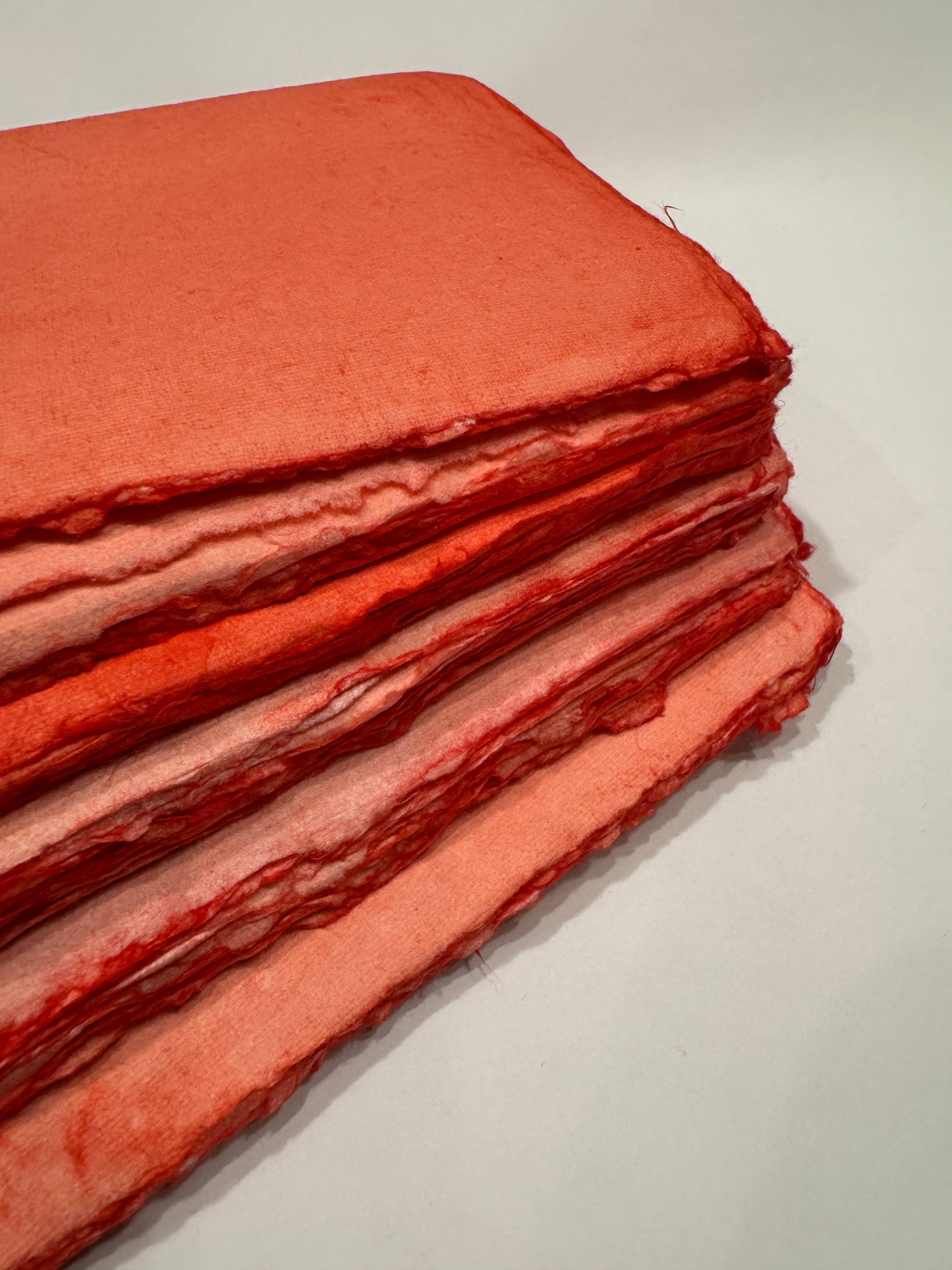 Monahan Papers - Wholesale Stationery/Notecard Set - Handmade Deckled Edge Reddish Colored Paper Bundles3