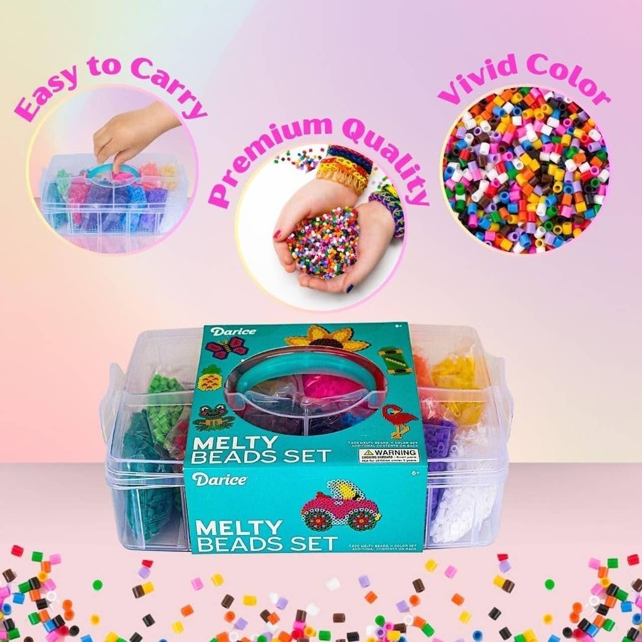 Buy BEIWAS Fuse Beads Kit For Kids With 4200 Beads 5mm - 1 Pegboard Tweezer Pattern Iron Paper 24 Assorted Color Iron On Melty Beads For Kids