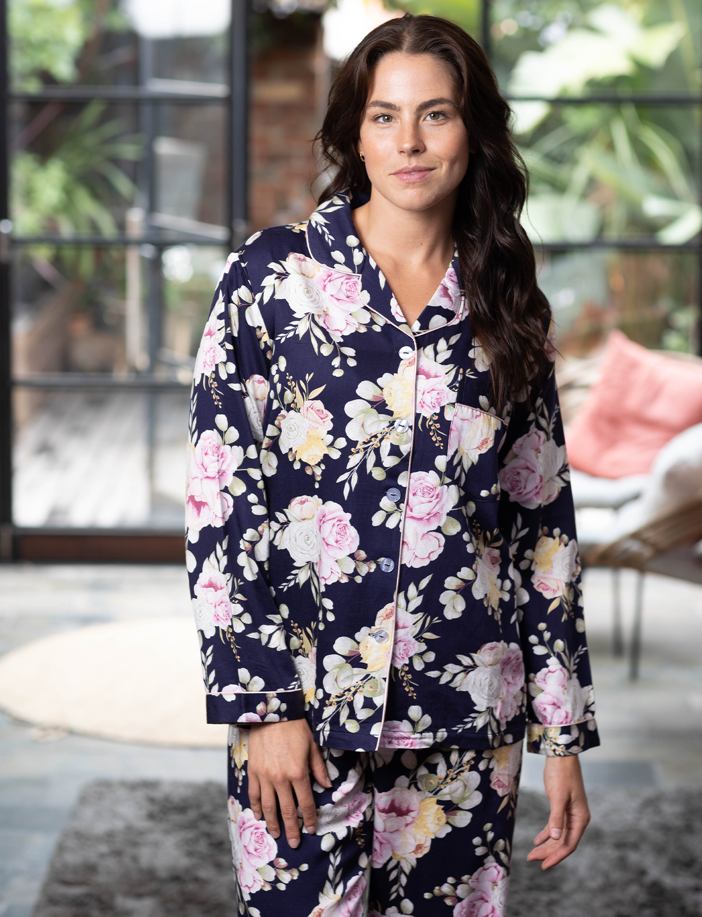 Magnolia Lounge - Wholesale Sleepwear Set - Women's - Twilight Floral Cotton Viscose Pyjama Set5