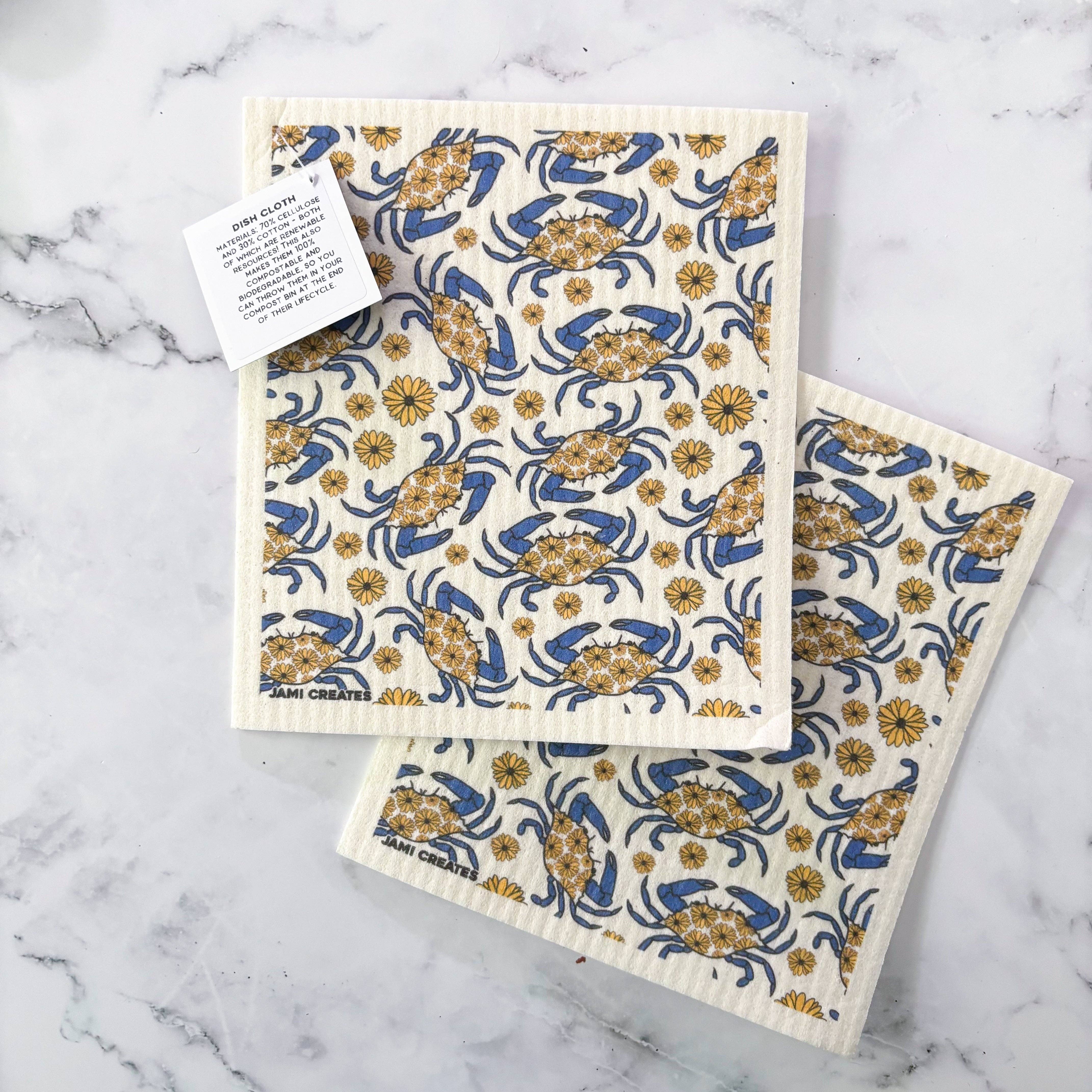 Jami Creates - Wholesale Dishcloth - Maryland Blue Crab Swedish Dish Cloth2