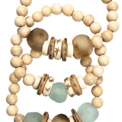 Twine & Twig - Wholesale Jewelry Set - Trio Stack Bracelet Set | Cream + Camel