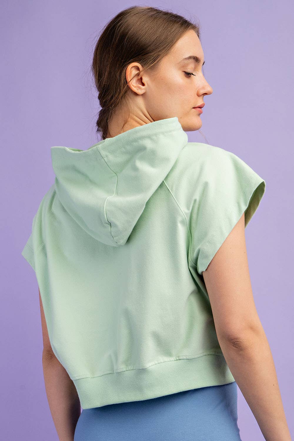 Rae Mode - Wholesale Hoodie - Women's - COTTON LYCRA SHORT SLEEVE HOODIE TOP9