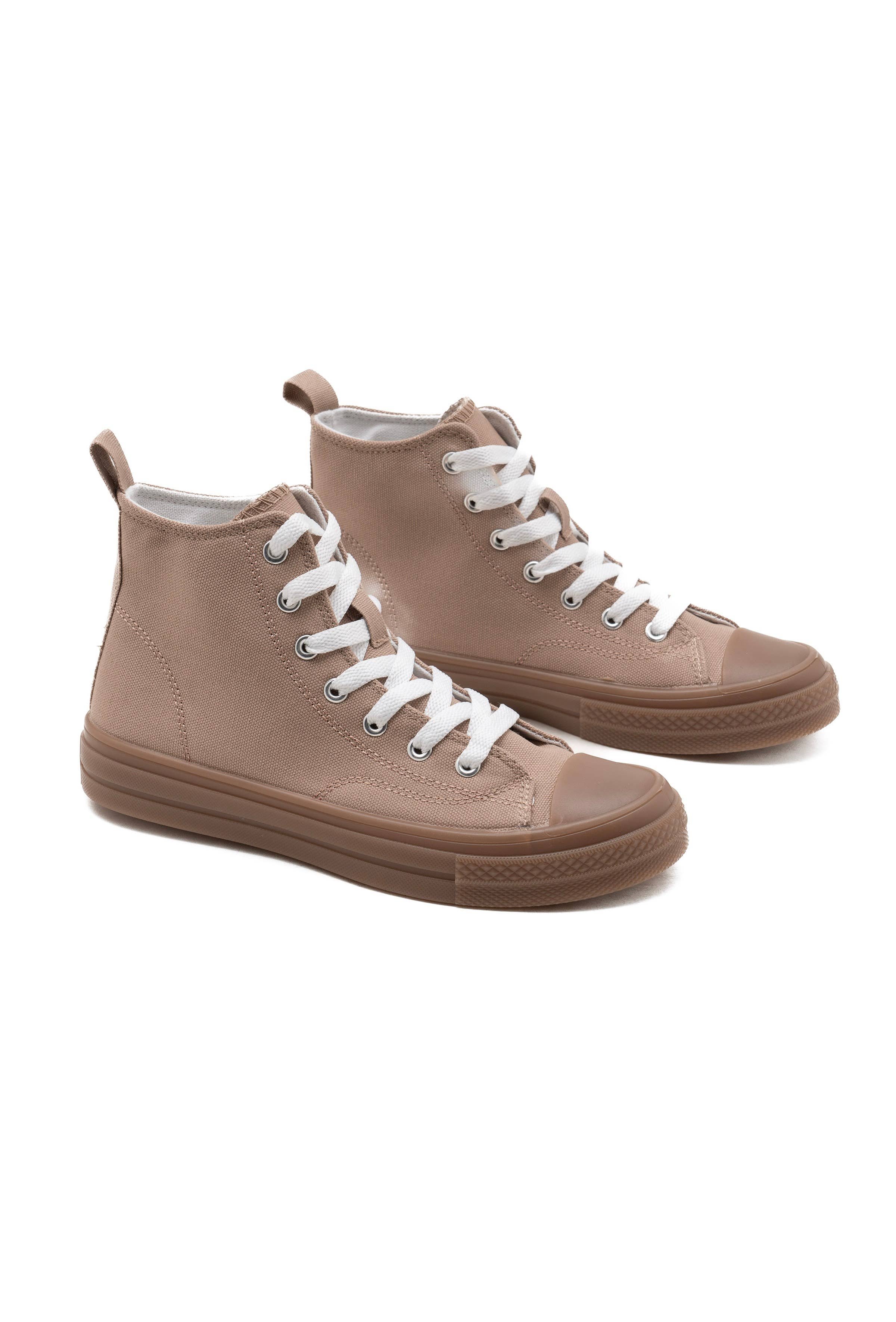 C'M PARIS - Wholesale Lifestyle Sneakers - Women's - Retro Style High-Top Canvas Sneakers 12229