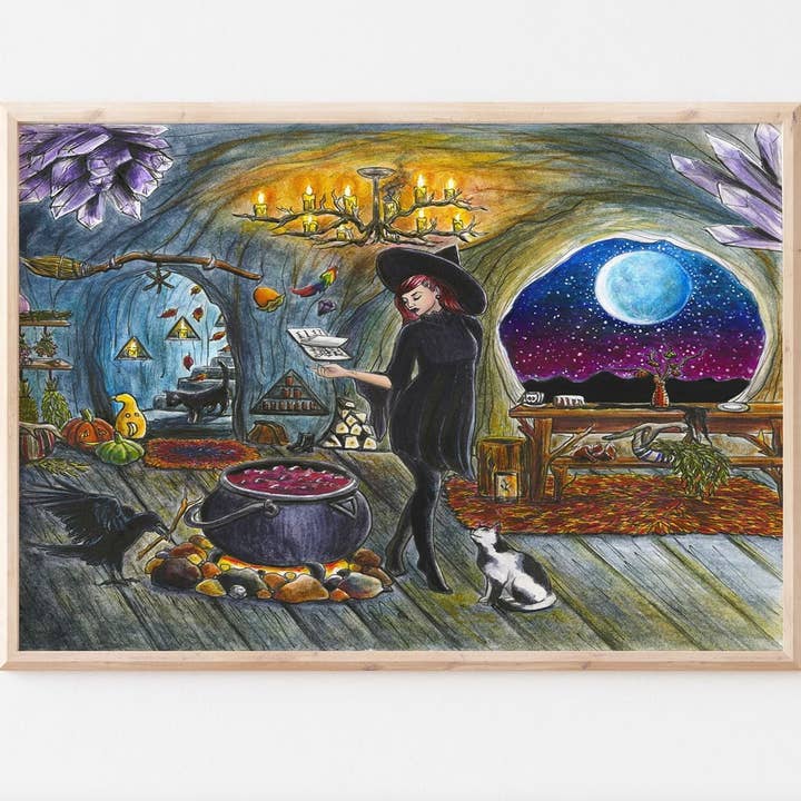 La nuit des sorcières pour la vente par Kendra Hirons Art