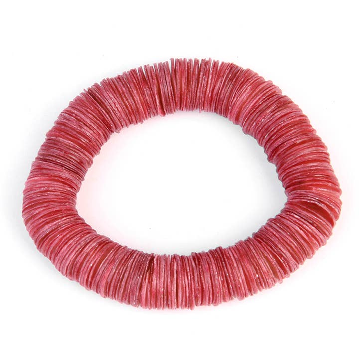 Heishi capitz schaalschijfarmband stretch in rood voor wholesale door Erik & Mike