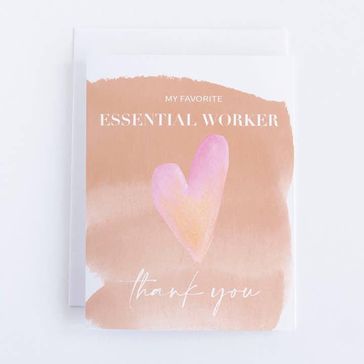 "Essential Worker" Thank You Greeting Card for wholesale by Paperie by MJ